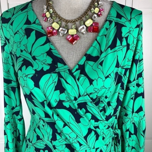 LONDON TIMES EMERALD JERSEY WRAP DRESS 0736 - Picture 2 of 4